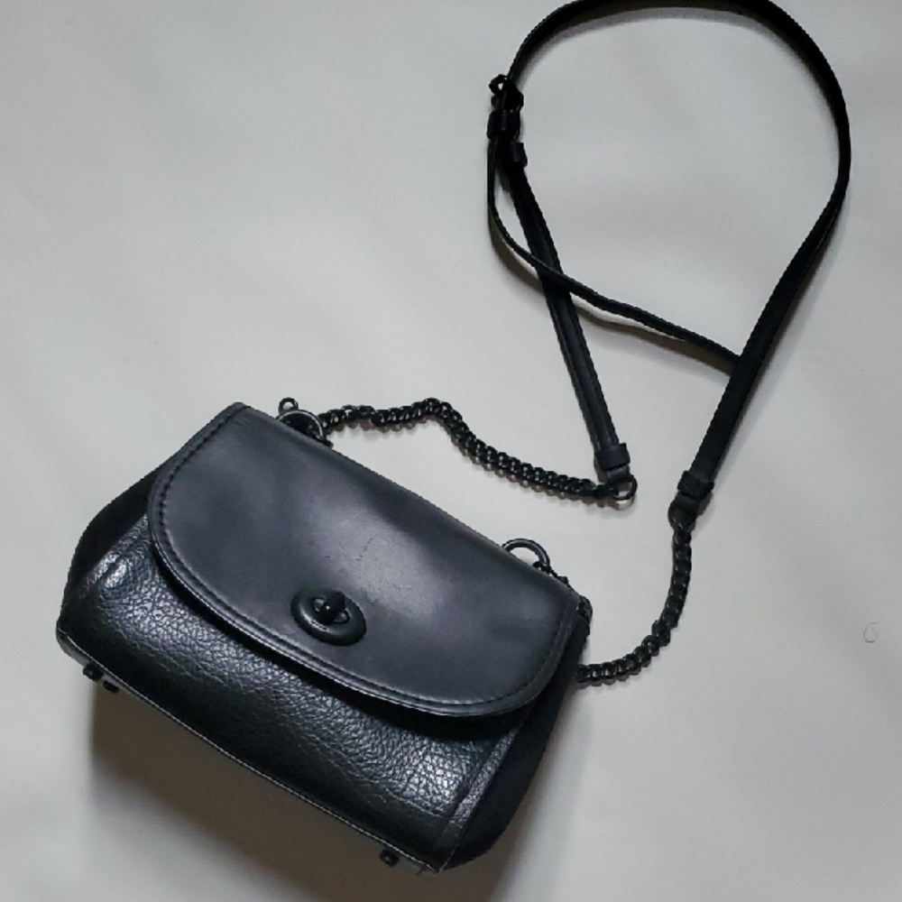 Coach Faye Black Leather Crossbody Bag